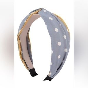 Headband Light Blue and White Polka Dot NWOT